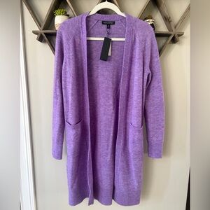 Banana Republic Aire Yarn Wool Blend Lavender Open-Front Long Cardigan. NWT